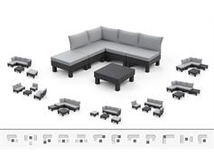 Keter Zahradní nábytek Keter Elements 5místný modulární set grafitový 