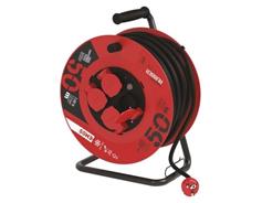 EMOS Venkovní prodlužovací kabel na bubnu 50 m / 4 zásuvky / černý / guma / 230 V / 1,5 mm2