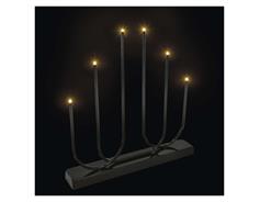 EMOS LED svícen kovový bílý, 40 cm, 2x AA, vnitřní, teplá bílá