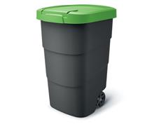 Prosperplast Popelnice Prosperplast Wheeler 95 l antracit se zeleným víkem