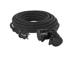 EMOS Venkovní prodlužovací kabel 10 m / 2 zásuvky / černý / guma / 230 V / 1,5 mm2