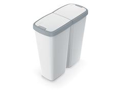 Prosperplast Odpadkový koš Prosperplast COMPACTA Q DUO, 50 l popelavá se světle šedým víkem